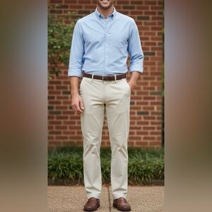 Hunt Club Collection Off-White Chinos/Khakis Pants, Zipper & Button Closure, 36